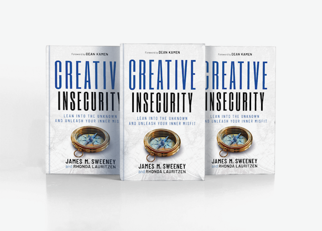 Three books on a white background - Creative Insecurity: Unleash Your Inner Misfit